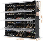 HOMIDEC Shoe Rack Organizer, 8 Tier Shoe Storage Cabinet 48 Pair Plastic Shoe Organizer Shelves for Closet Hallway Bedroom En