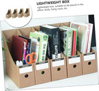 4pcs Lightweight Paper File Storage Boxes Desktop Document Organizers Bookcase Folder Holders for Office Desk Practical Stora