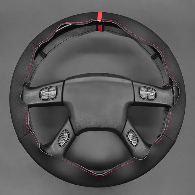 MEWANT Steering Wheel Cover for Chevy Silverado 1500/2500 / 3500 2003-2006 / Silverado 1500 2500HD 3500 Classic/Trailblazer Hand-Stitched Microfiber Leather Steering Wheel Wrap