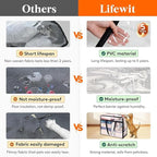 Lifewit 20 Pack Clear Clothes Storage Bags, 40L Plastic Blanket Storage Bag, Vinyl Foldable Moving Bags with Zipper, Closet O
