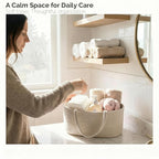 luxury little Diaper Caddy Organizer, Large Cotton Rope Nursery Baby Basket, Changing Table Organizer for Baby Diaper Storage