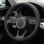 LABBYWAY Steering Wheel Cover, Universal Fit 15 Inch Microfiber Leather Car Wheel Protector, Anti-Slip, Black