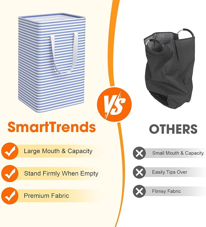 3 Pack Large Laundry Basket,Waterproof & Freestanding Laundry Hamper,Collapsible Clothes Hampers with Easy Carry Long & Reinf