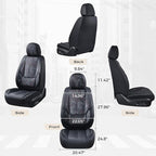 Coverado Seat Covers, Car Seat Covers Front Seats, Leather Seat Covers for Cars, Car Seat Protector Waterproof, Black Car Sea