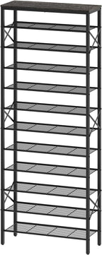 YATINEY 12 Tier Shoe Rack, Large Capacity Shoe Storage Organizer Holds 48 Pairs, Sturdy and Stable, for Entryway, Hallway, Cl