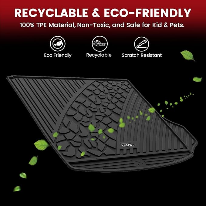 LASFIT Trunk Mat for Jeep Grand Cherokee WL 2022-2025 2026 5-Seat (Include 4xe, NOT for L) All Weather TPE Custom Fit Cargo Mat Trunk Liner Cargo Liner, Black