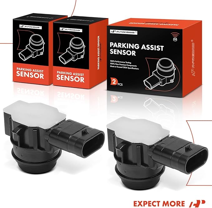 A-Premium 2-PC 3-Pin Reverse Backup Parking Assist Sensor Compatible with Tesla Models - Model S 2012-2021, Model X 2016-2021, Replace# 1048474-00-A