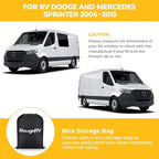 BougeRV RV Windshield Window Snow Cover for Class B Dodge Mercedes Sprinter (2006-2015) for Front Window Sunshade Accessories with Mirror Cutouts, Silver