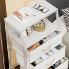 Furnulem Tall 4 Drawers Dresser, Vertical Storage Tower for Bedroom, Hallway, Entryway, Nursery, Closet Organizer, Nightstand
