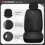 Coverado Black Front Seat Covers, Automotive Seat Covers 2 Seats, Mesh Car Protectors 2-Pack, Auto Seat Covers Spill-Proof De