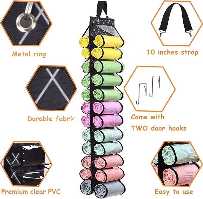 Legging Storage Bag Storage Hanger Can Holds 24 Leggings or Shirts Jeans Compartment Storage Hanger, Foldable Leggings Organi