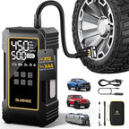 OlarHike 12000mAh Heavy Duty Air Pump,Tire Inflator Portable Air Compressor,150PSI Dual Power 12V &Cordless Battery Car Pump,Auto Compresor de Aire Para Carro with Digital Pressure Gauge,Truck,RV,Jeep