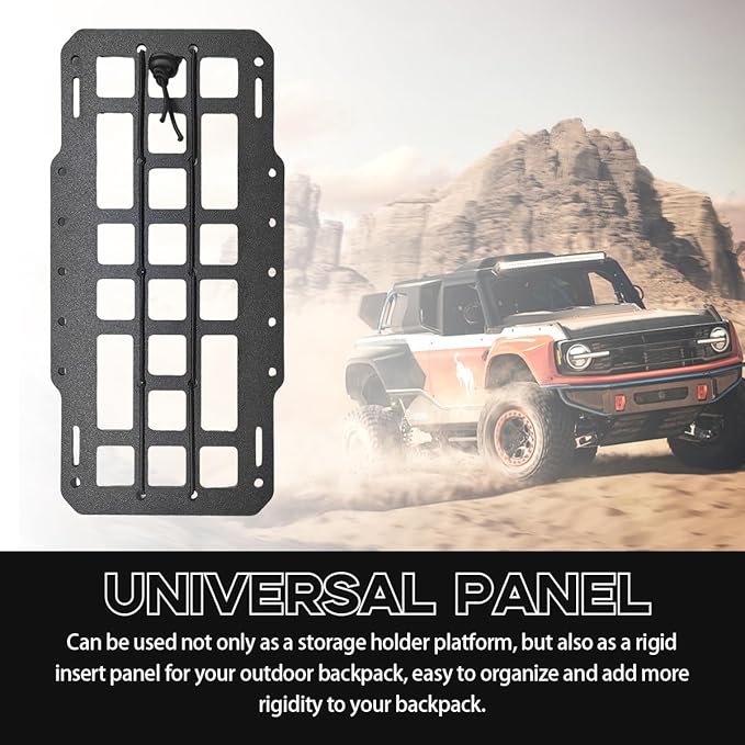 Car Rigid MOLLE Panel, Sun Visor Panel Holster Tactical Gear Holder MOLLE EDC Organizer, Rigid Panel Frame Modular Storage Pouch for Auto Visor, Car Accessories