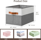 4 Pack Large Storage Bins with Handle,Collapsible Storage Basket for Shelves,Fabric Closet Organizer for Organizing Clothes B