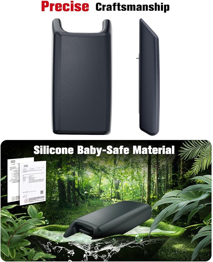 For 2025~2026 Mitsubishi Outlander (Not Fit Outlander Hybrid&Sport) 2-in-1 Silicone Center Console Armrest Cover&Armrest Hidden Privacy Tray - [OEM Design&Friendly Liquid Silicone Rubber] - Thin Black