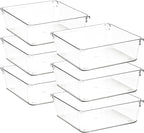 6 Pack Drawer Organizer - 6" X 6" Clear Acrylic Storage Bins with Non-Slip Pads, Versatile Desk Tray for Makeup, Jewelry, Kit