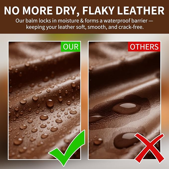 Leather Recoloring Balm and Scratch Repair Kit, Medium Brown Leather Restorer for Couches, Furniture, Car Seats, Leather Pain