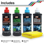 LAUCO Paint Correction Compounds Step 1, 2, 3, Swirl Remover 8oz Kits, with a Towel, Silicone-Free, Clear Coat Safe Scratch Remover, Swirl Correction & High Gloss Finishing