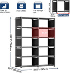 Mavivegue Bookcases: Black Cube Book Shelf, 10 Cube Tall Storage Organizer for Bedroom, Living Room & Office