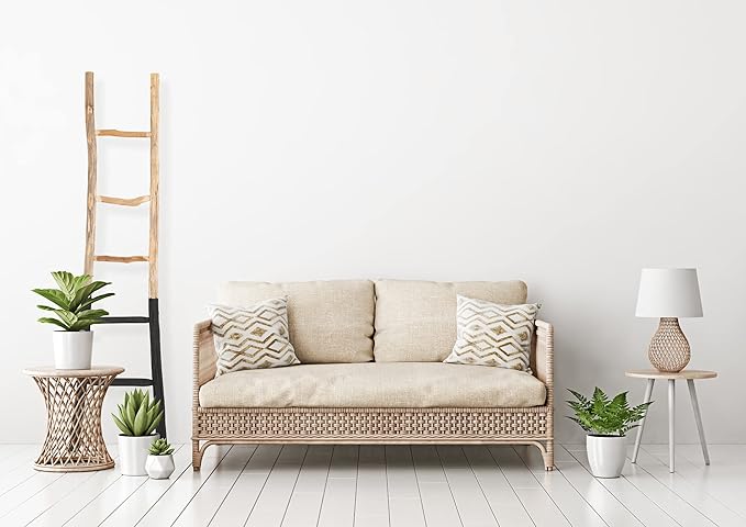 Creative Co-Op Rustic Solid Fir Wood Decorative Blanket Ladder, Natural and Dipped Black