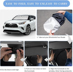 for Toyota Highlander 2020-2024 2025 2026 Sun Shade Sunshade Windshield Cover, 4-Layer Front Window Shade Custom Fit Highlander L LE XLE Limited Platinum Sun Visor 240T Fabric Car Accessories