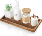 ALELION 11.7" Bathroom Vanity Tray for Counter - Acacia Wood Decorative Tray for Toilet Tank Makeup Perfume Jewelry Catchall 