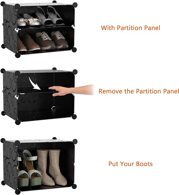 HOMIDEC Shoe Rack Organizer, 8 Tier Shoe Storage Cabinet 48 Pair Plastic Shoe Organizer Shelves for Closet Hallway Bedroom En