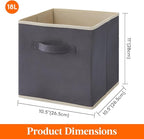 Lifewit Storage Cubes, Foldable Decorative Fabric Storage Baskets for Organizing Home Organizers with Handles for Shelves, Cl