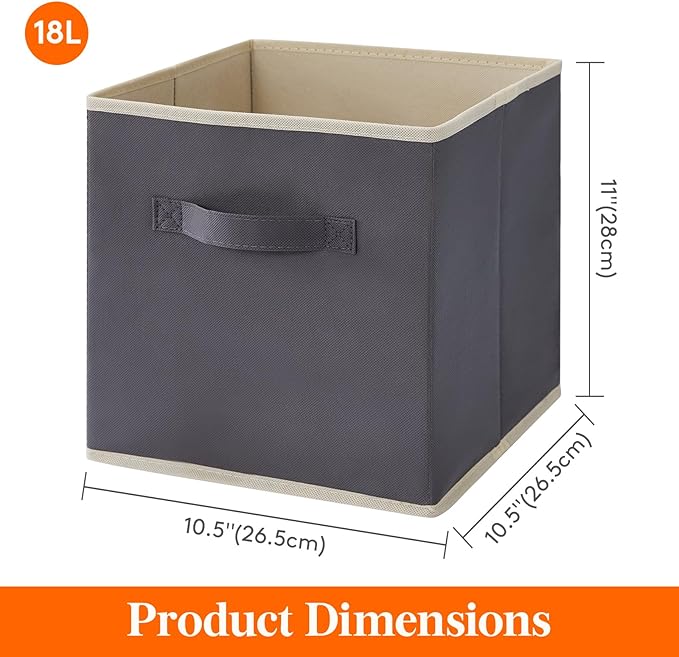 Lifewit Storage Cubes, Foldable Decorative Fabric Storage Baskets for Organizing Home Organizers with Handles for Shelves, Cl