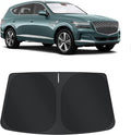 TINGLU Sun Shade for Genesis GV80 2021-2025 2026 Accessories Windshield Sun Shade Window Shade UV Rays Protection Sun Visor Cover with Steering Wheel Sunshade Storage Bag