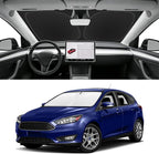 Custom Fit Windshield Sun Shade for Ford Focus 2012-2018, Blocks UV & Heat, Front Window Sunshade Accessories, Easy Fold & Store Keep Your Car Cooler