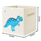 CLCROBD Foldable Animal Cube Storage Bins Fabric Toy Box/Chest/Organizer for Toddler/Kids Nursery, Playroom, 13 inch (Dino T-