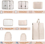 Packing Cubes for Travel - 8 Set Luggage Organizer Bags for Family, Mesh Breathable Travel Packing Cubes for Suitcases Durabl