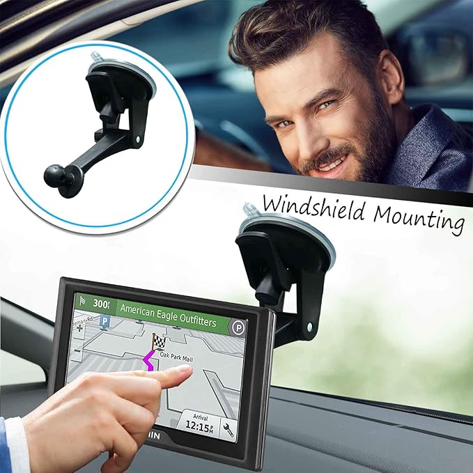 Randconcept - GPS Mount for Garmin | GPS Dashboard Mount Dash Windshield Window Car Holder for Garmin Nuvi RV Dezl Drive Drivesmart Driveassist and More