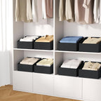 DIMJ Closet Storage Bins 12 Pack - Fabric Storage Baskets for Shelves, Collapsible Clothes Organizer with Handles, Trapezoid 