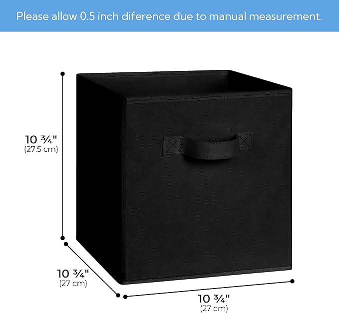 Cupic Cupid 11 Inch Storage Cube, Fabric Cube Storage Bin with Handles, Storage Cube Organizer for Clothes and Toys, Collapsi