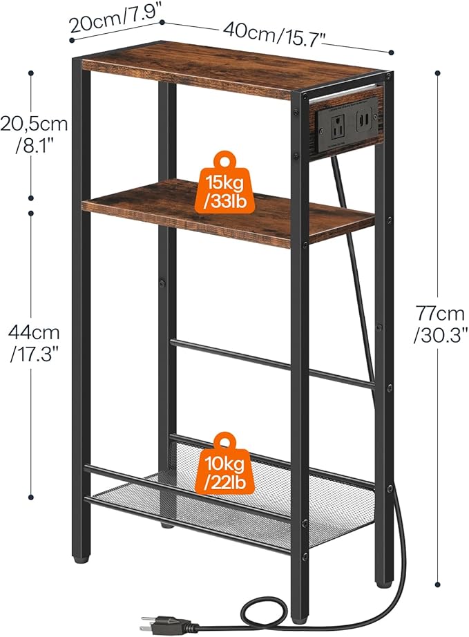 HOOBRO Floating Shelves and Console Table Bundle, Wall Mounted Shelf Set of 2, 15.7" Narrow Entryway Table with Charging Stat