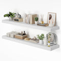 Heimlove 12 Inch Deep Floating Shelves, 55 x 12 inch Extra Long Floating Shelves for Wall Set of 2, Storage Shelf for Living 
