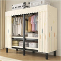 Portable Foldable Wardrobe Closet with Cover – Freestanding Clothes Rack for Bedroom, Metal Garment Organizer with Hanging Ro