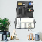 G.CORE 2 Pack Pegboard Baskets, Black Metal Shelves Hooks to 1/8" and 1/4" Hole Peg Boards, Peg Board Baskets Bins Set - Tool