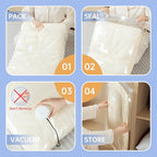 10 Large Vacuum Storage Bags, Vacuum Seal Bags for Clothing, Pillows, Comforters, Blankets, Space Saver Bags with Hand Pump