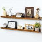 Picture Ledge Wall Shelves 36 inch Width Set of 2, Solid Pine Wood Rustic Floating Ledge Shelves for Wall for Kids' Room Bedr