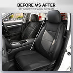GIANT PANDA Front Seat Covers for Subaru Outback Forester Crosstrek Legacy Impreza, Faux Leather Bucket Seat Cover Fit Subaru