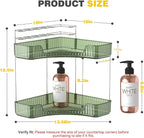 Asayuee 2-Tier Corner Bathroom Counter Organizer with Top Toothbrush Holders,Large Makeup Organizer Countertop with Brush Hol