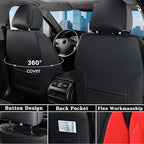 Coverado Car Seat Cover Full Set, Luxury Leather Seat Covers for Front and Rear, Waterproof Seat Covers 5 Seats, Car Seat Pro