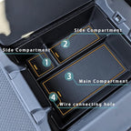 BestEvMod Center Console Organizer Tray Compatible with Rivian R1T R1S 2022 2023 2024 2025 2026 Accessories Center Console Storage Box ABS Material with PVC Trim (W/O Coin, Yellow)