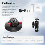 NEEWER 6"/15.2cm Camera Suction Cup Mount with Ball Head Magic Arm, Metal Suction Cup Mount on Car Windshield Dash for Camera/Action Camera/Phone Holder, with 1/4" & 3/8" Mounting Holes for ARRI