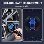 Digital Tire Pressure Gauge with Inflator, 250 PSI Heavy Duty Air Chuck & Compressor Accessories with Quick Connect Coupler and Rubber Hose for Cars, Inflatables