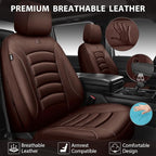 CAR PASS 3D Foam PU Leather Car Seat Covers, Universal Seat Covers Full Sets for Trucks SUV Sedan Automotive Seat Covers Armr