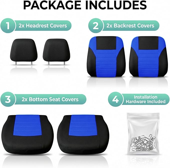 FH Group Automotive Car Seat Covers Front Set Premium 3D Air Mesh Front Seat Covers, Airbag Compatible Universal Fit Interior